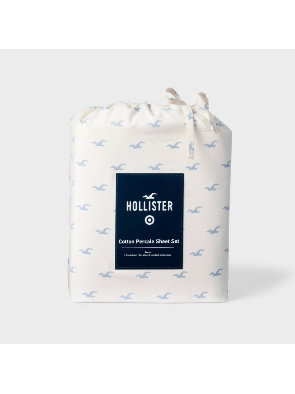 Full Percale Seagull 4pc Sheet Set w/ Pillowcases Light Blue - The Hollister